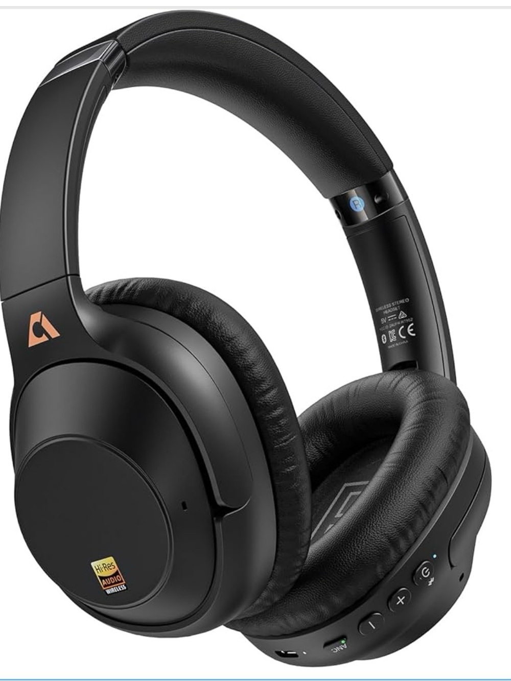 Noise-Cancelling Over-Ear Headphones - Black